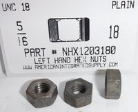 5/16-18 LEFT HAND HEX NUT GRADE 2 STEEL PLAIN (DISCONTINUED)