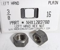 3/8-16 LEFT HAND HEX NUT GRADE 2 STEEL PLAIN (DISCONTINUED)