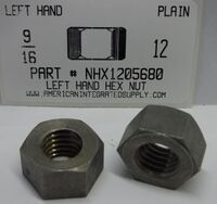 9/16-12 LEFT HAND HEX NUT STEEL PLAIN (DISCONTINUED)