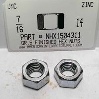 7/16-14 FINISHED HEX NUT SAE J995 GRADE 5 STEEL ZINC PLATED