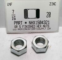 7/16-20 FINISHED HEX NUT SAE J995 GRADE 5 STEEL ZINC PLATED