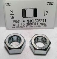 9/16-12 FINISHED HEX NUT SAE J995 GRADE 5 STEEL ZINC PLATED