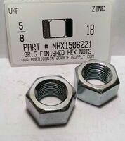 5/8-18 FINISHED HEX NUT SAE J995 GRADE 5 STEEL ZINC PLATED
