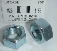 M20-1.50 FINISHED HEX NUT CLASS 8 STEEL ZINC PLATED D934