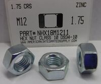 M12-1.75 FINISHED HEX NUT CLASS 10 STEEL ZINC D934-10