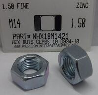 M14-1.50 FINISHED HEX NUT CLASS 10 STEEL ZINC D934-10