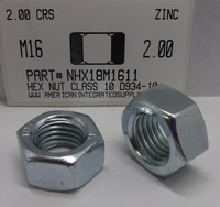 M16-2.00 FINISHED HEX NUT CLASS 10 STEEL ZINC D934-10