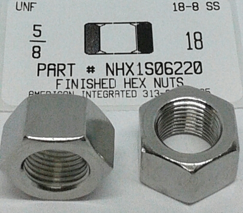5/8-18 FINISHED HEX NUT 18-8 STAINLESS STEEL