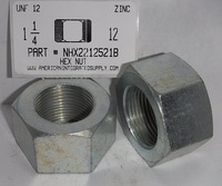 1-1/4-12 HEX NUT GRADE 2 STEEL ZINC PLATED