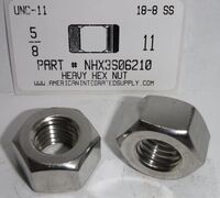 5/8-11 FINISHED HEAVY HEX NUT 18-8 STAINLESS STEEL