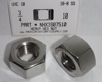 3/4-10 FINISHED HEAVY HEX NUT 18-8 STAINLESS STEEL