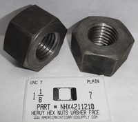 1-1/8-7 HEAVY HEX NUT STEEL PLAIN 1-13/16"AF X 1-7/64"TH (DISCONTINUED)