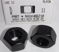 5/8-11 HEAVY HEX NUT A194 GRADE 2H STEEL PLAIN