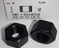 3/4-10 HEAVY HEX NUT A194 GRADE 2H STEEL PLAIN