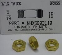 5/16-18 HEX JAM NUT BRASS