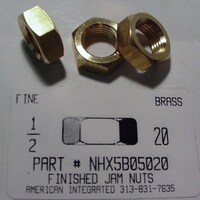 1/2-20 HEX JAM NUT BRASS