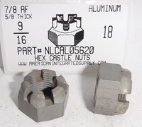 9/16-18 HEX CASTLE NUT ALUMINUM 7/8 AF X 5/8 TH (DISCONTINUED)