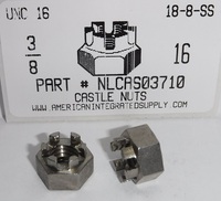3/8-16 CASTLATED LOCK NUT 18-8 STAINLESS STEEL