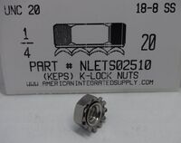1/4-20 HEX K-LOCKNUT WITH EXTERNAL TOOTH WASHER ATTACHED 18-8 STAINLESS STEEL