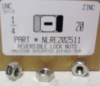 1/4-20 HEX REVERSIBLE LOCKNUT COLD FORMED STEEL ZINC PLATED