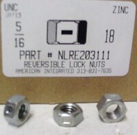 5/16-18 HEX REVERSIBLE LOCKNUT COLD FORMED STEEL ZINC PLATED