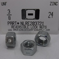 3/8-24 HEX REVERSIBLE LOCKNUT COLD FORMED STEEL ZINC PLATED