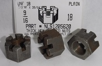 9/16-18 THICK HEX SLOTTED NUT STEEL PLAIN 7/8"AF X 39/64"TH (DISCONTINUED)