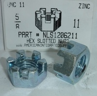 5/8-11 HEX SLOTTED NUT STEEL ZINC PLATED