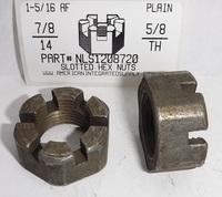 7/8-14 HEX SLOTTED NUT STEEL PLAIN 1-5/16 AF X 5/8 TH (DISCONTINUED)