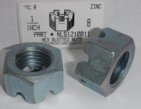 1- 8 HEX SLOTTED NUT STEEL ZINC PLATED