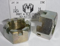 1-14 HEX SLOTTED NUT STEEL ZINC PLATED