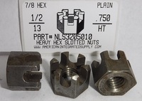 1/2-13 HEAVY THICK HEX SLOTTED NUT STEEL PLAIN 7/8"AF X .750" TH (DISCONTINUED)