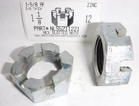 1-1/8-12 HEX SLOTTED JAM NUT STEEL ZINC PLATED 1-5/8 AF X 5/8 TH (DISCONTINUED)