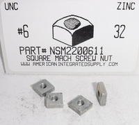 Lexar Industrial #10-24 Square Nuts – Plain Steel, Unplated, 2200-Pack, 3/8 Drive