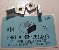 #10-32 HEAVY SQUARE MACHINE SCREW NUT STEEL ZINC PLATED 7/16 AF X .158 TH (DISCONTINUED)