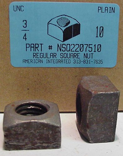 3/4-10 REGULAR SQUARE NUT STEEL PLAIN (DISCONTINUED)