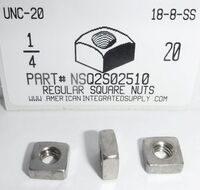 1/4-20 REGULAR SQUARE NUTS 18-8-SS