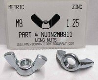 M8-1.25 WING NUT STL ZINC PLATED D315