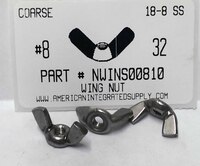 #8-32 WING NUT 18-8 STAINLESS STEEL