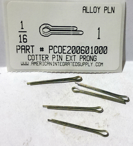 1/16X1 COTTER PIN EXTENDED PRONG STEEL PLAIN