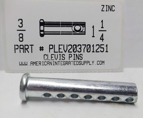 3/8X1-1/4 CLEVIS PIN STEEL ZINC PLATED