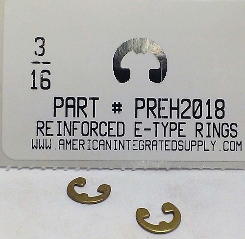 3/16" REINFORCED E-TYPE RETAINING RING .147 GRV .375 FREE OD