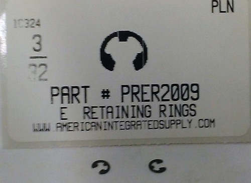 3/32" E-TYPE RETAINING RING .074 GRV .187 FREE OD