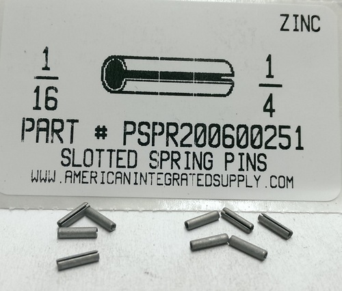 1/16X1/4 SLOTTED SPRING PIN STEEL ZINC PLATED (DISCONTINUED)