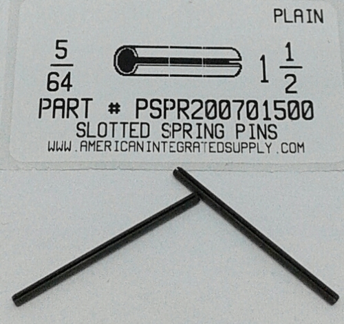 5/64X1-1/2 SLOTTED SPRING PIN STEEL PLAIN