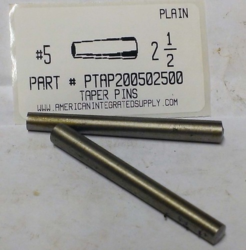 #5X2-1/2 TAPER PIN STEEL PLAIN .289" LARGE END DIAMETER (DISCONTINUED)