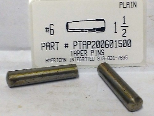 #6X1-1/2 TAPER PIN STEEL PLAIN .341" LARGE END DIAMETER (DISCONTINUED)