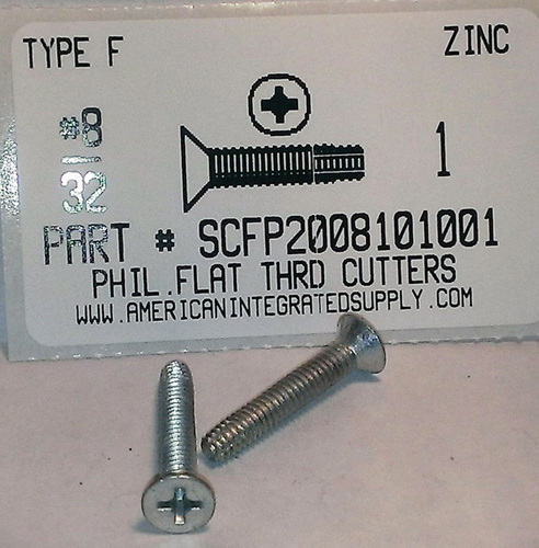 #8-32X1 FLAT HEAD PHILLIPS THREAD CUTTING SCREW