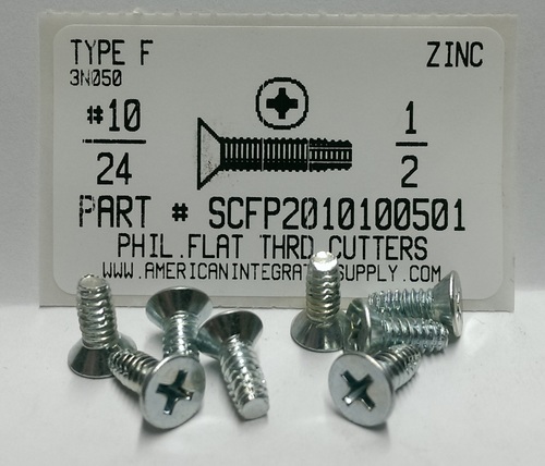 #10-24X1/2 FLAT HEAD PHILLIPS THREAD CUTTING SCREW