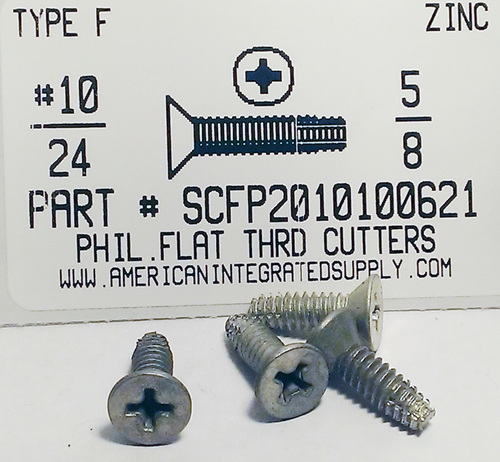 #10-24X5/8 FLAT HEAD PHILLIPS THREAD CUTTING SCREW